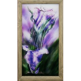 Картина с кристаллами Swarovski "Каллы фиолетовые", малые