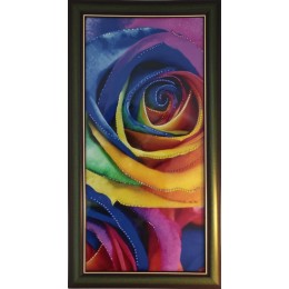 Картина с кристаллами Swarovski "Радужные розы" 38,5х73,5 см