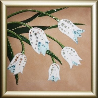 Картина Сваровски "Букет белых тюльпанов", 12 х 12 см