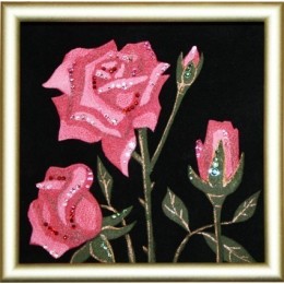 Картина Сваровски "Роза в ночи", 12 х 12 см