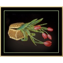 Картина Сваровски "Шкатулка с тюльпанами", 40 х 50 см