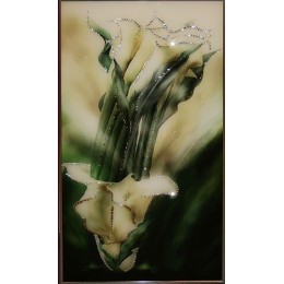Картина Swarovski "Белые Каллы", 40х80см