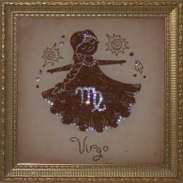 Картина с кристаллами Swarovski "Дева", 23 х 23 см