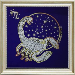 Картина с кристаллами Swarovski "Звездный скорпион", 36 х 36 см