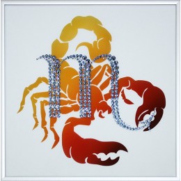 Картина Сваровски "Скорпион-стихия воды", 25 х 25