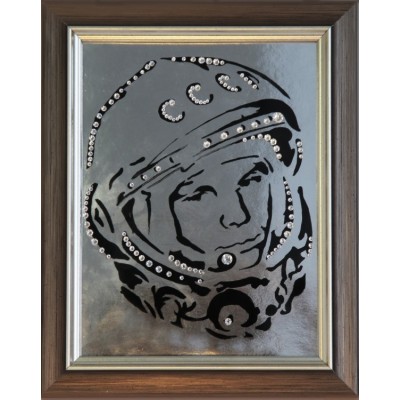 Картина с кристаллами Swarovski "Гагарин" 23,5х19 см