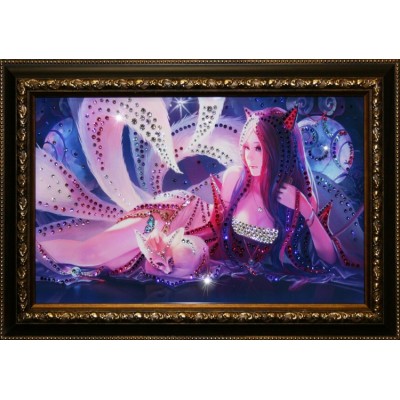 Картина с кристаллами Swarovski "Лисица", 47,5х32,5см