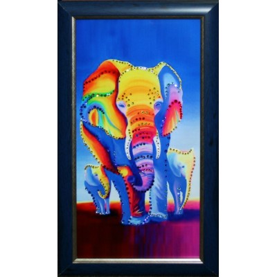 Картина Swarovski "Слоны", 28х48см