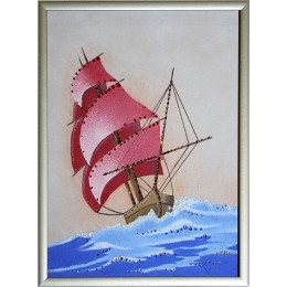 Картина Сваровски "Корабль", 15 х 20 см