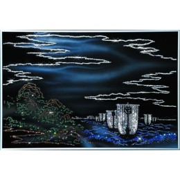 Картина Сваровски "Пейзаж с ладьями", 40 х 60 см