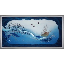 Картина Сваровски "Подводный мир", 40 х 80 см