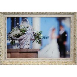 Картина с кристаллами Сваровски "Свадебные цветы"