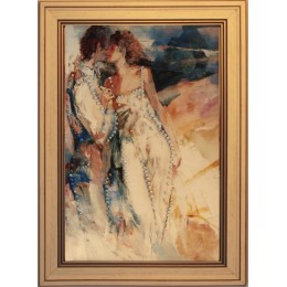 Картина с кристаллами Swarovski "Влюбленная пара" 25,5х35,5 см