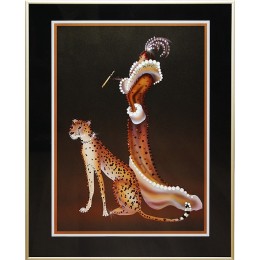 Картина Сваровски "Дама с гепардом", 40 x 50 см