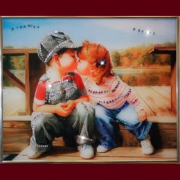 Картина Swarovski "Детский поцелуй"