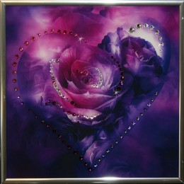 Картина Swarovski "Фиолетовое Сердечко", 20х20см