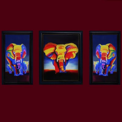 Картина с кристаллами Swarovski "Слоны Триплекс"