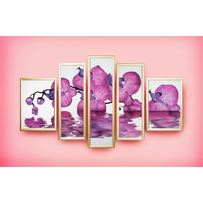 Картина Сваровски "Сиреневая орхидея", 170 х 110 см