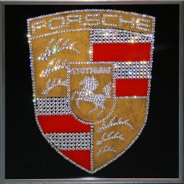 Картина с кристаллами Swarovski "Porsche", 25х25см