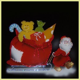 Картина Сваровски "Дед Мороз с подарками", 30 х 30 см
