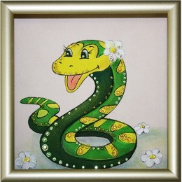 Картина Сваровски "Наслаждение в год змеи", 12 х 12 см