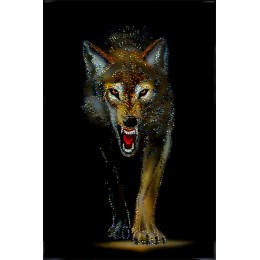 Хрустальная картина "Волчья охота"
