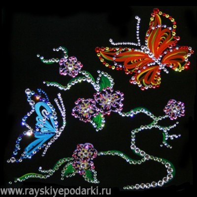 Картина из кристаллов Swarovski "Цветущий край"