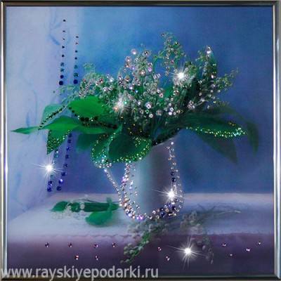Картина из кристаллов Swarovski "Ландыши"