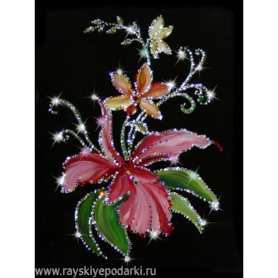 Картина из кристаллов Swarovski "Орхидеи"