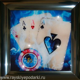 Картина из кристаллов Swarovski "Покер"