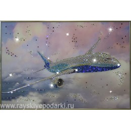 Картина из кристаллов Swarovski "Самолет"