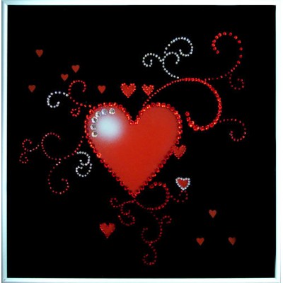 Картина из кристаллов Swarovski "Сердце ажурное"