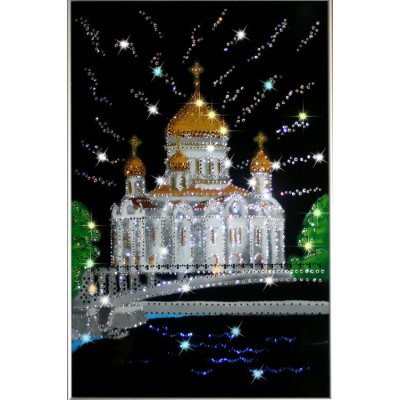 Картина с кристаллами Swarovski "Храм Христа Спасителя"