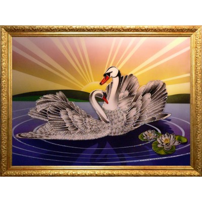 Картина Swarovski "Лебединый рассвет"