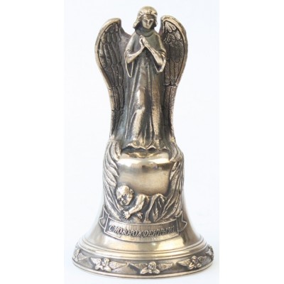 Колокол бронзовый "С Новорожденным (ангел)" d7.5 см, 0.6 кг