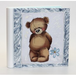 Детский фотоальбом для мальчика Florintini "Медвежонок с цветочком" 32х31см