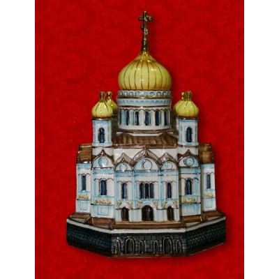 Подарочный цветной штоф с золотом "Храм Христа Спасителя"