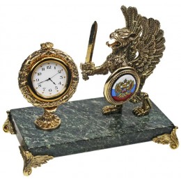 Настольные бронзовые часы "Грифон" дл.20,5см