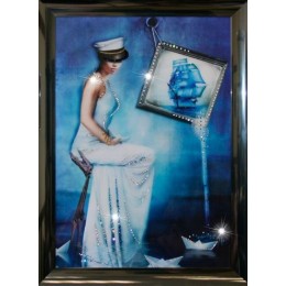 Картина с кристаллами Swarovski "Морская Дама"