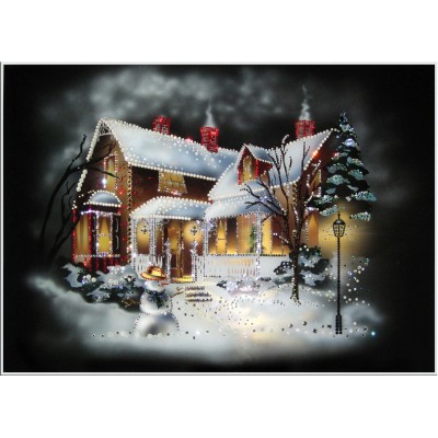 Хрустальная картина "Рождественский домик"