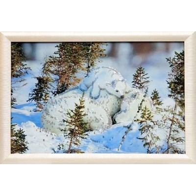 Картина с кристаллами сваровски "Белые медведи"