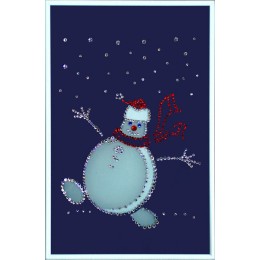Картина Swarovski "Веселый снеговик"