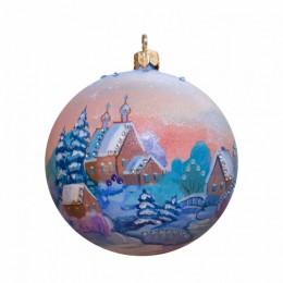 Новогодний шарик с кристаллами Swarovski "Рождественская ночь", d.10см