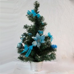 Новогодняя елочка "Зимняя красавица" (голубые цветы) h51см