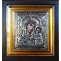 Икона из меди "Казанская Божья Мать"