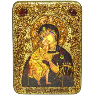 Подарочная икона Феодоровская образ Божией Матери на мореном дубе