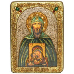 Подарочная икона Святой Благоверный великий князь Игорь на мореном дубе