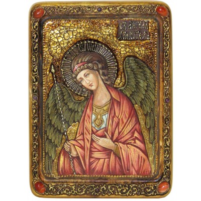 Живописная икона на кипарисе "Ангел Хранитель"