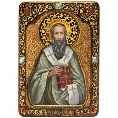 Живописная икона "Святитель Василий Великий"