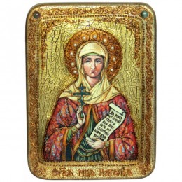 Подарочная аналойная икона "Святая Мученица Наталия Никомидийская" на мореном дубе